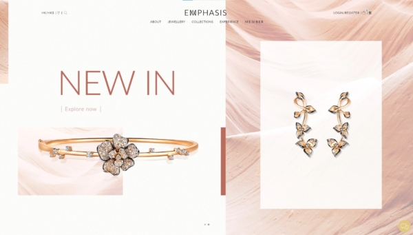 Emphasis jewellery brand site e-commerce clean