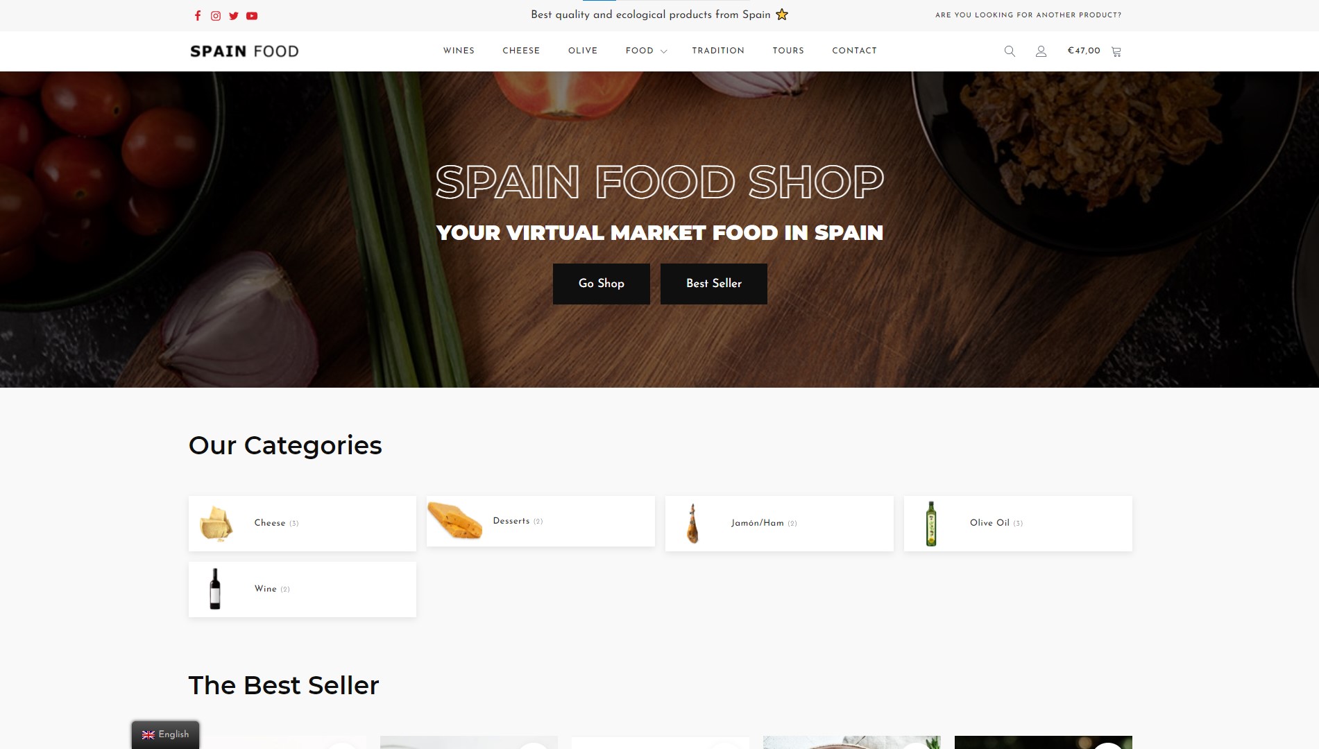 Spain food shop food & drink about page