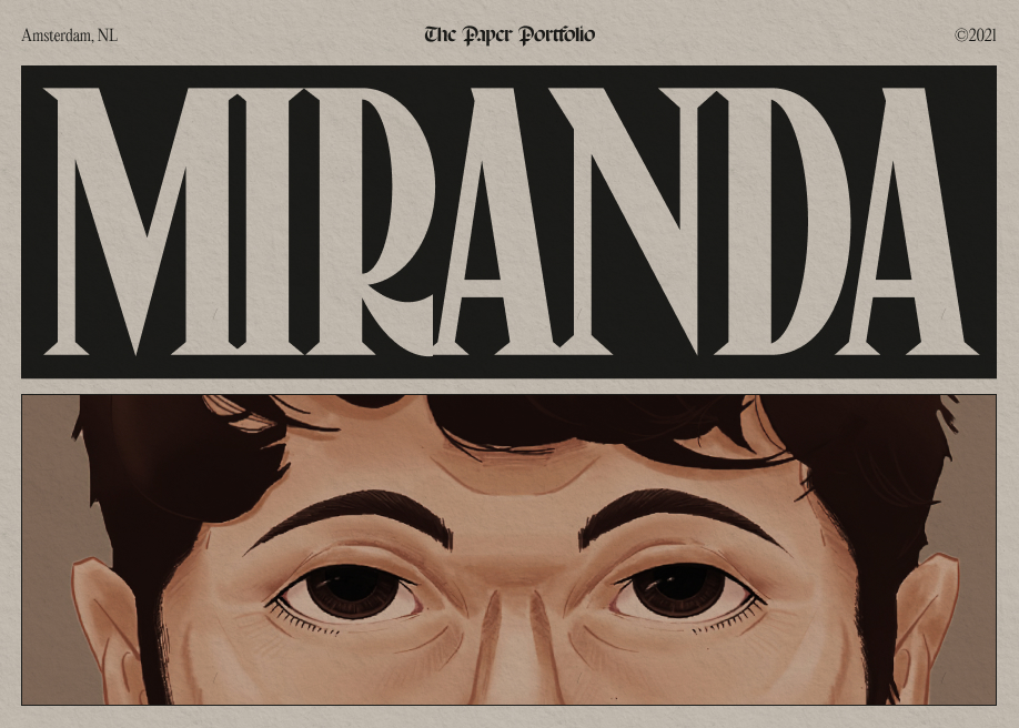 Miranda – paper portfolio portfolio illustration