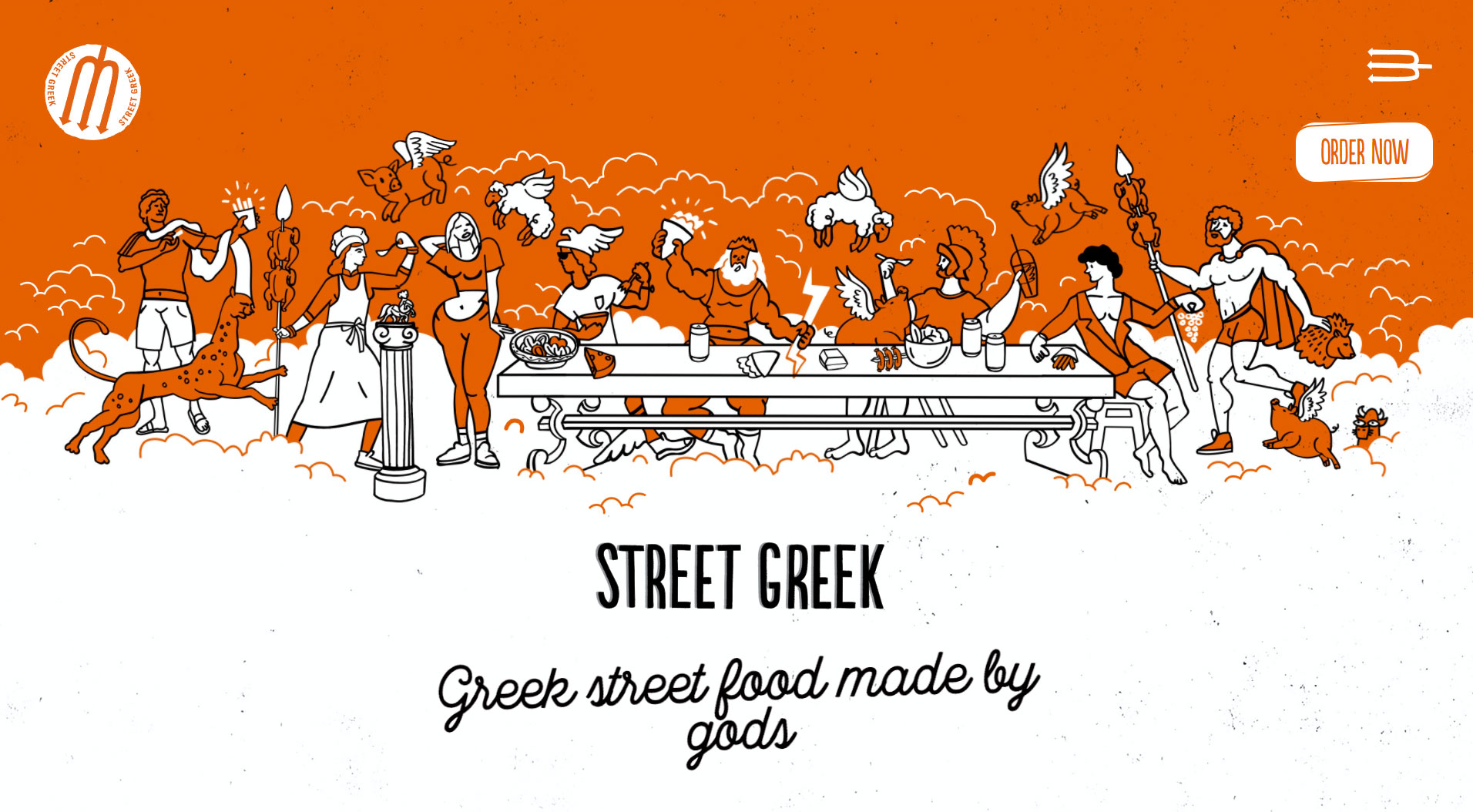Street greek food & drink animation