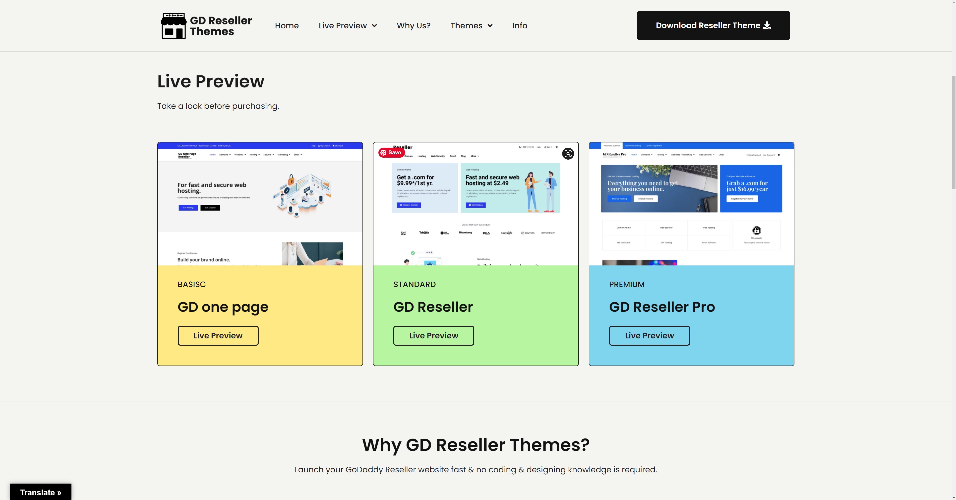 GoDaddy Reseller WordPress Theme Business & Corporate UI design