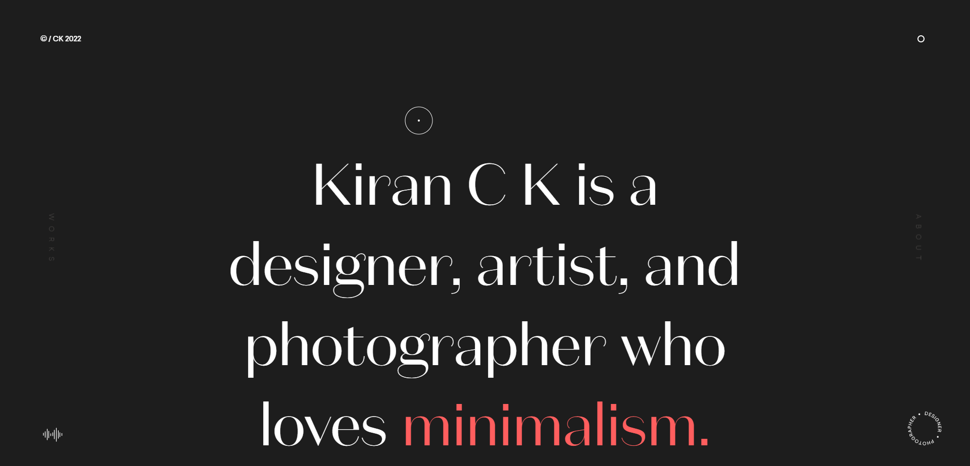 Kiran CK Crafts Portfolio Minimal