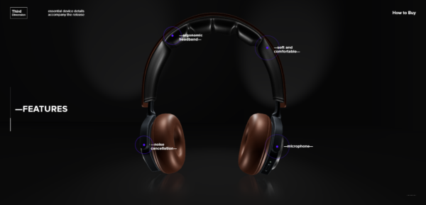 3d headphones demo e-commerce 3d