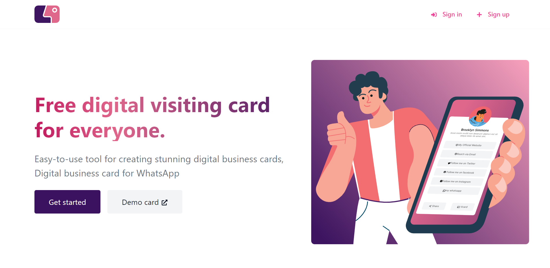 Create Digital Visiting Card Online Free App Clean
