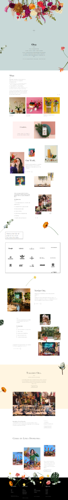 Ora the floral agency e-commerce fullscreen