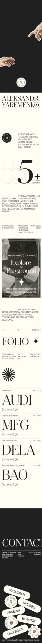 Aleksandr yaremenko – folio design agencies about page