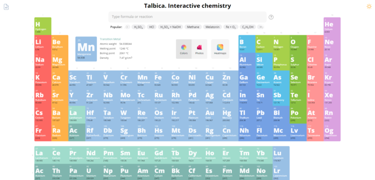 Talbica. Interactive chemistry startups animation