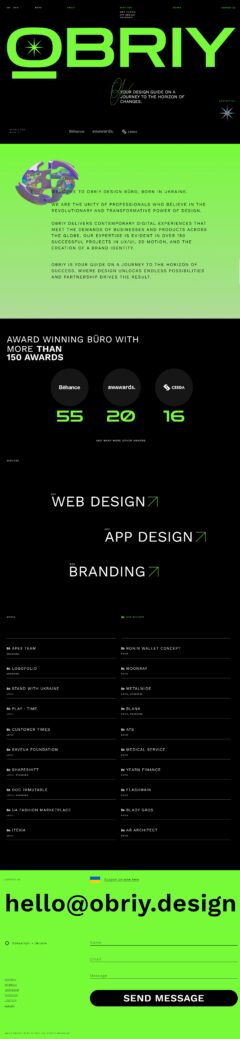 Obriy design büro agency portfolio 3d