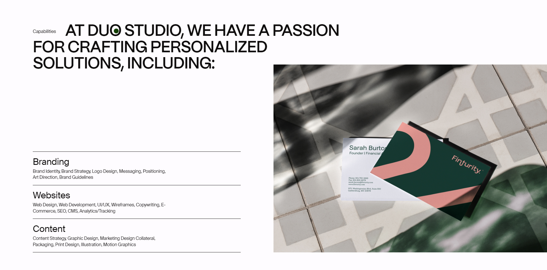 Duo Studio Agency Site Agency Portfolio About Page