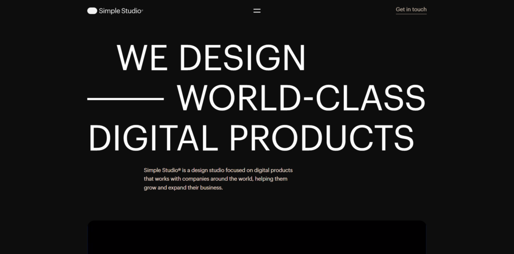 Simple studio® agency portfolio black and white