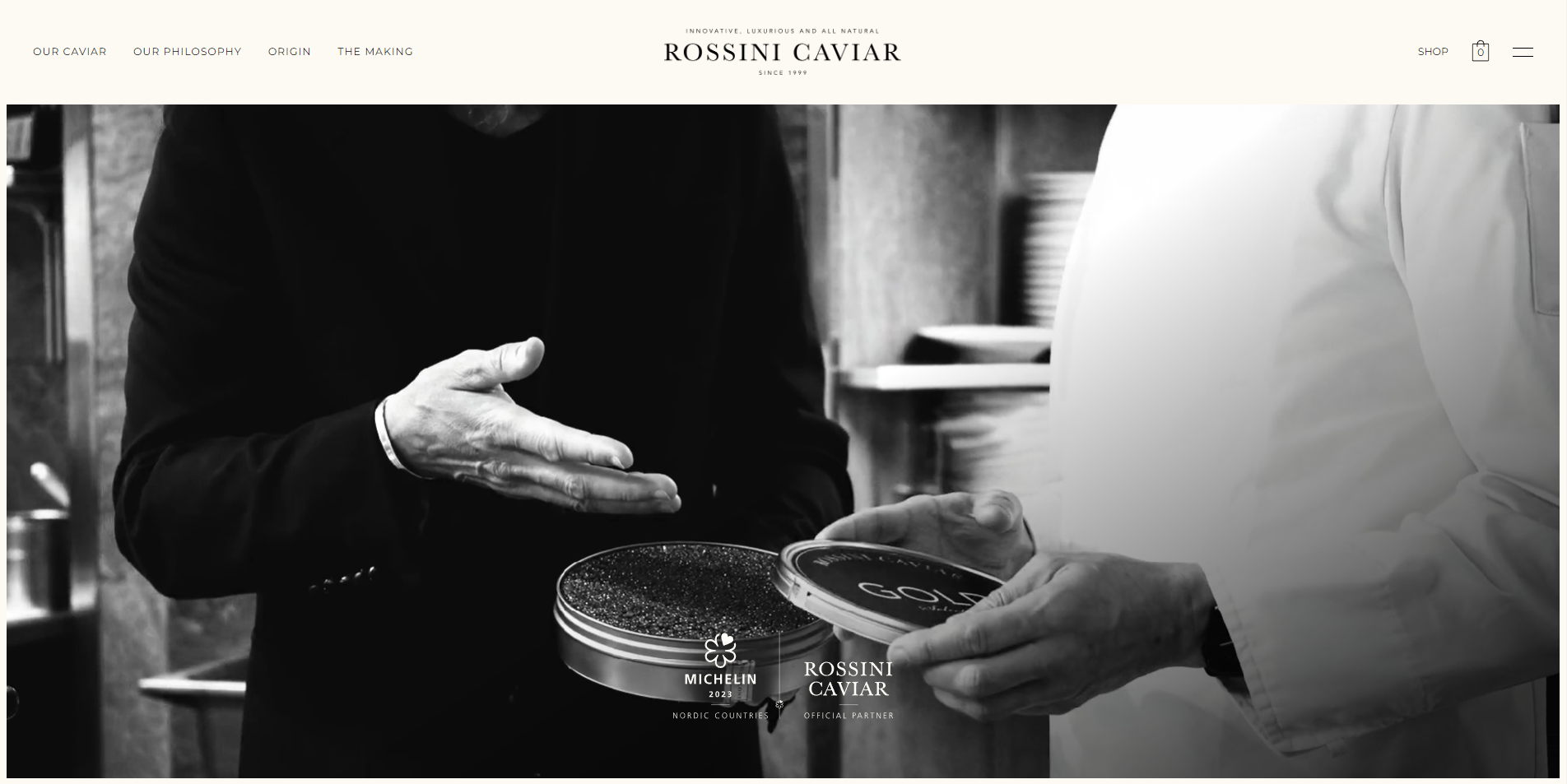 Rossini Caviar E-Commerce Animation on scroll