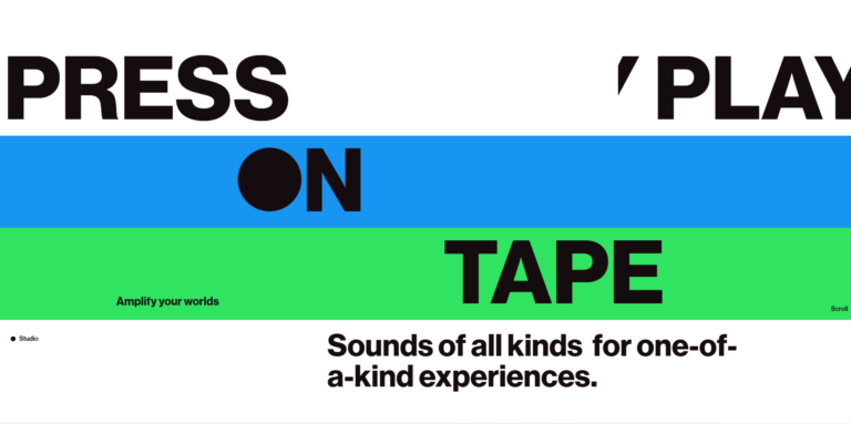 Press play on tape music & sound animation on scroll