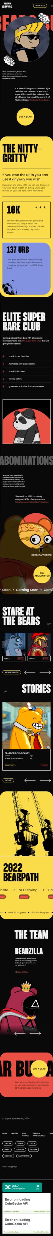 Superrarebears: nft collection web3 404 pages