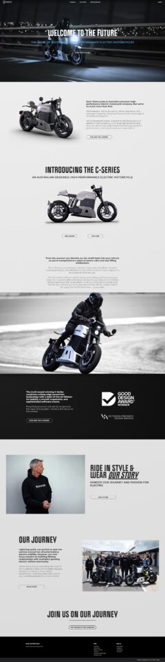 Savic motorcycles e-commerce animation on scroll