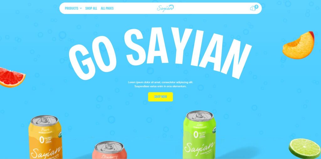 Sayian drinks e-commerce about page