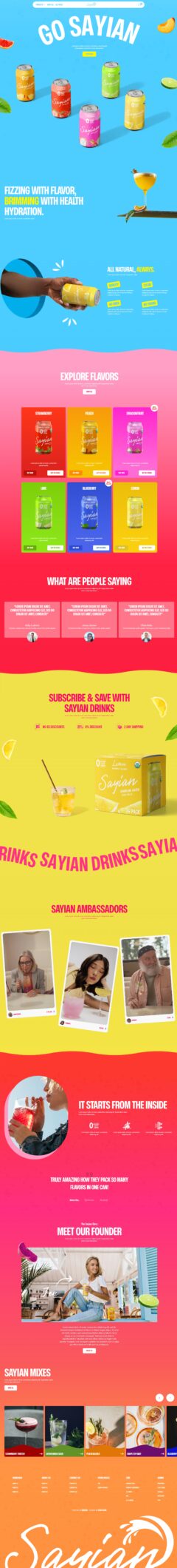 Sayian drinks e-commerce about page