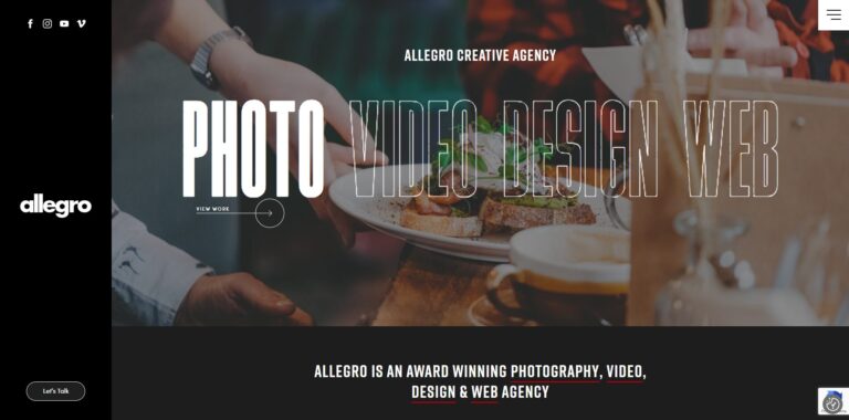 Allegro creative agency website agency portfolio about page