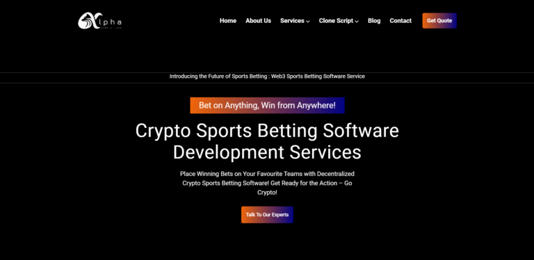 Sports betting software app product page