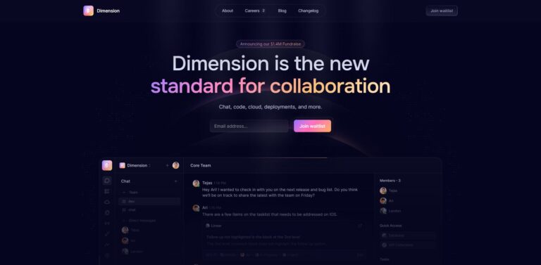 Dimension community about page