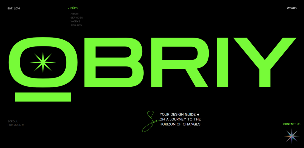 Obriy design büro agency portfolio 404 pages