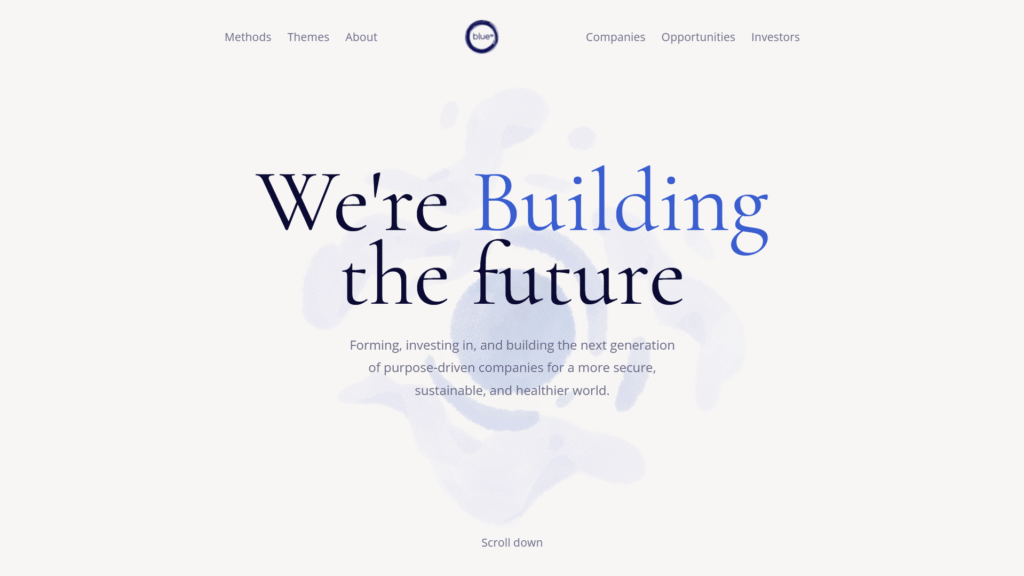Blueio agency portfolio animation on scroll