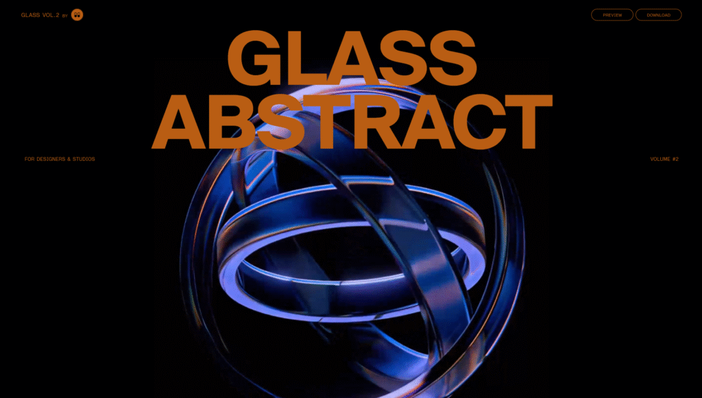 Glass abstract animated shapes design 3d