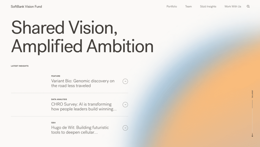Softbank vision fund business about page