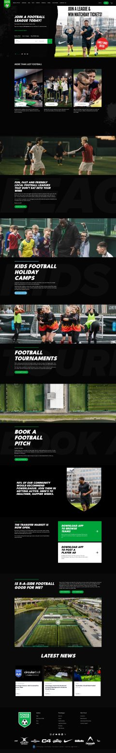 Powerleague services about page