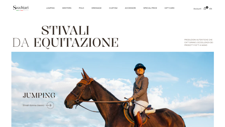 Secchiari boots e-commerce animation on scroll
