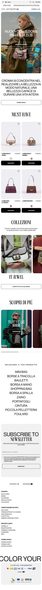 Cromia e-commerce 404 pages