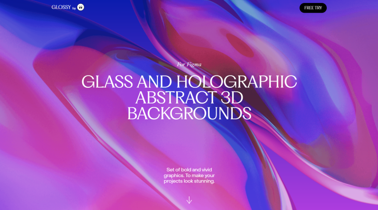 Holographic abstract 3d shapes