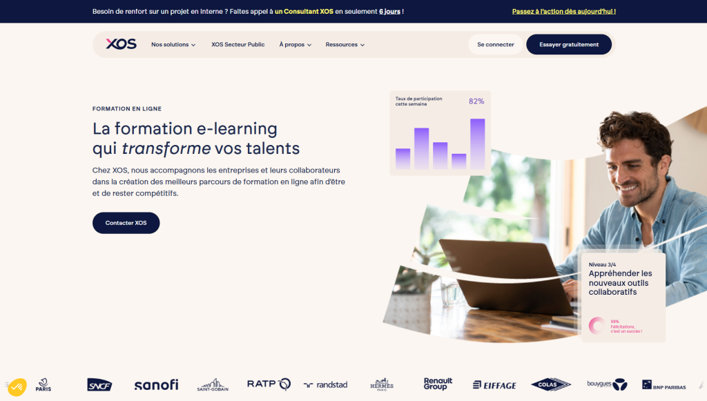 Xos business animation on scroll