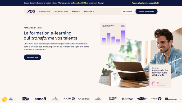 Xos business animation on scroll